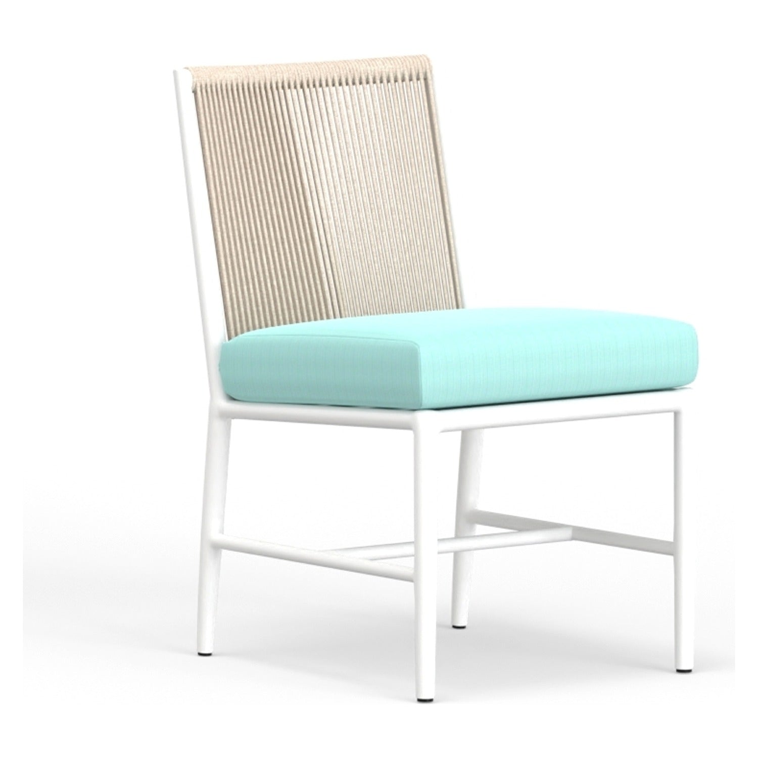 Sunset West Sabbia Dupione Celeste Outdoor Armless Dining Chair Set of 2