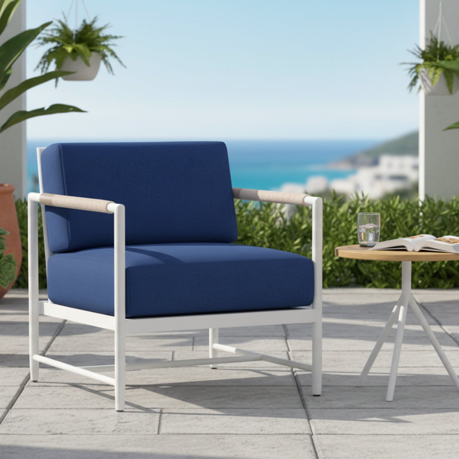 Sunset West Sabbia Echo Midnight Outdoor Club Chair
