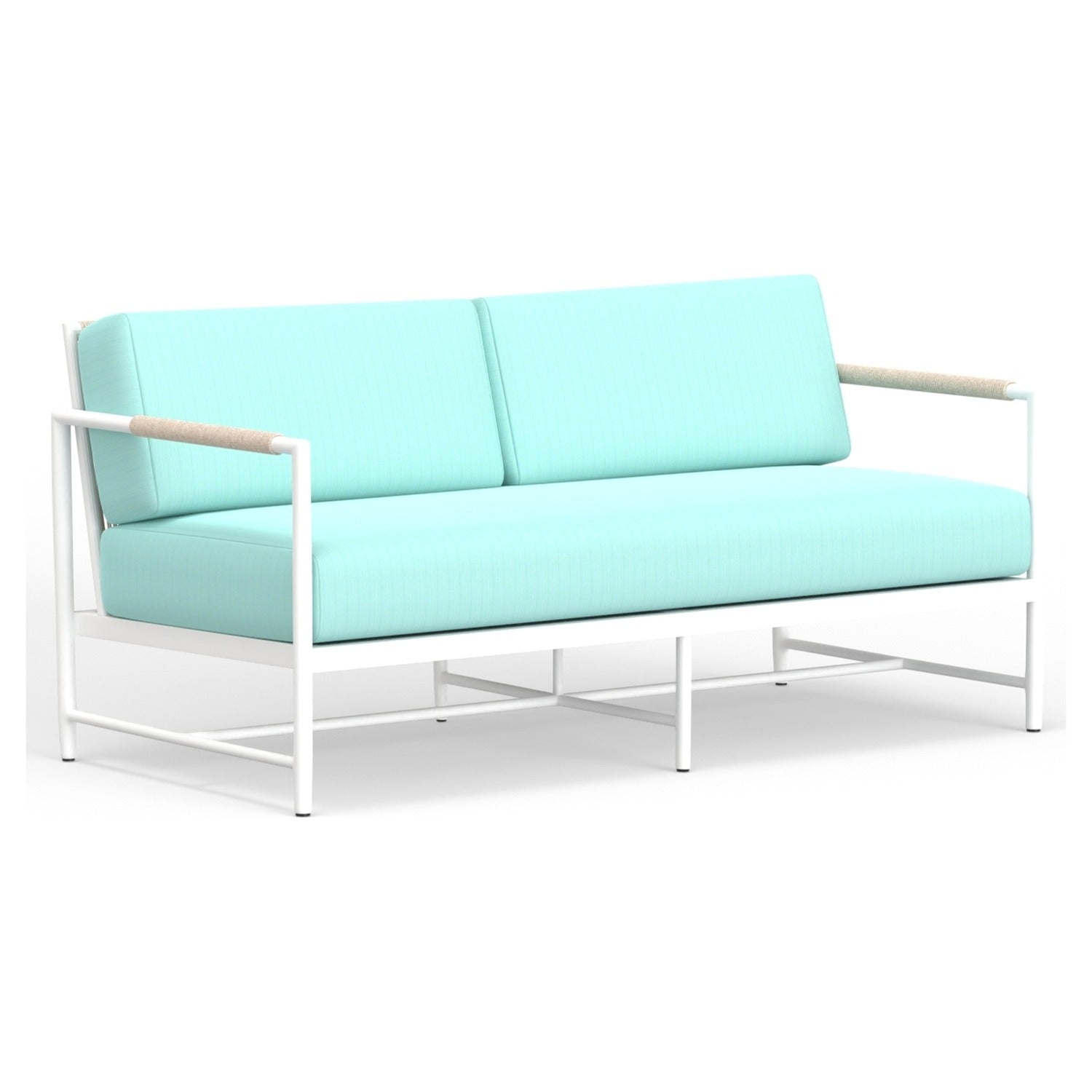 Sunset West Sabbia Dupione Celeste Outdoor Loveseat