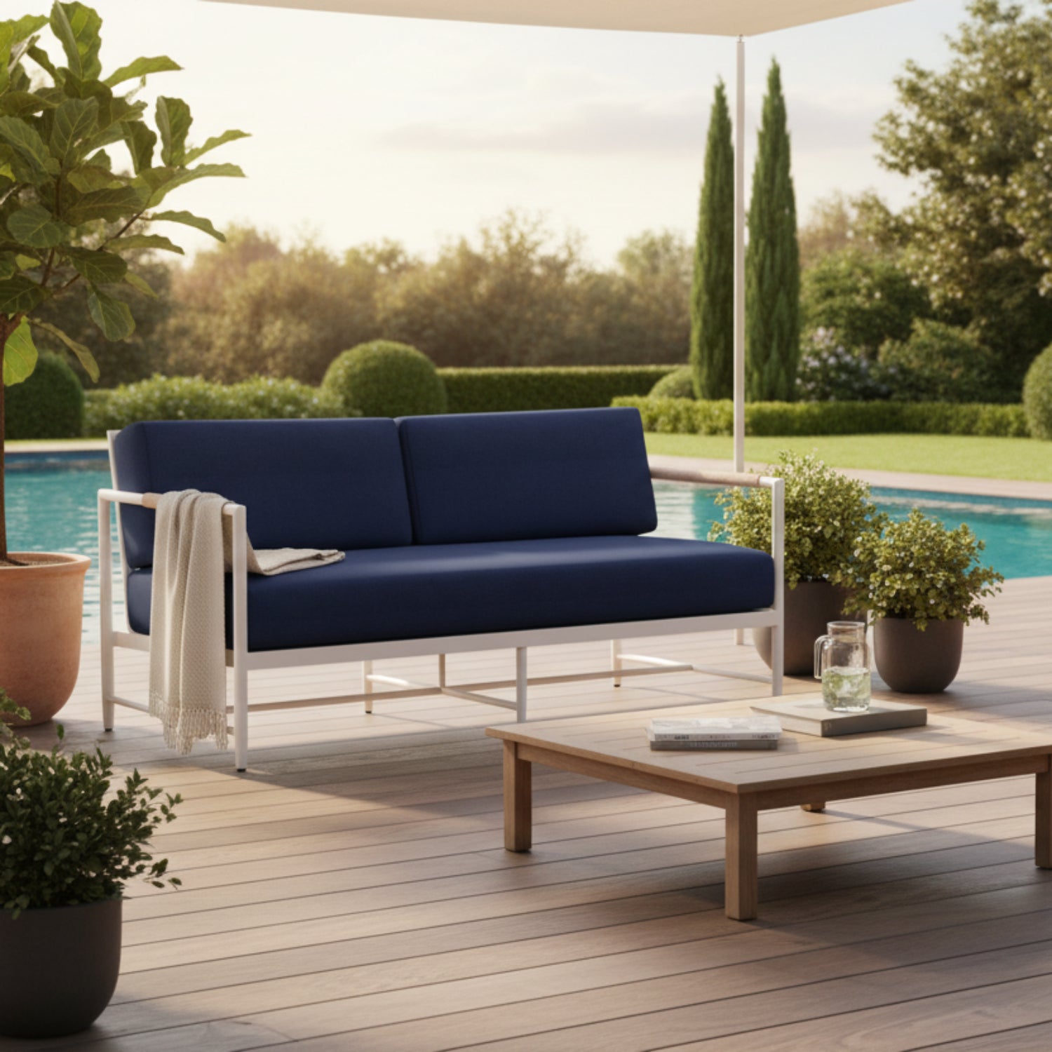 Sunset West Sabbia Echo Midnight Outdoor Loveseat