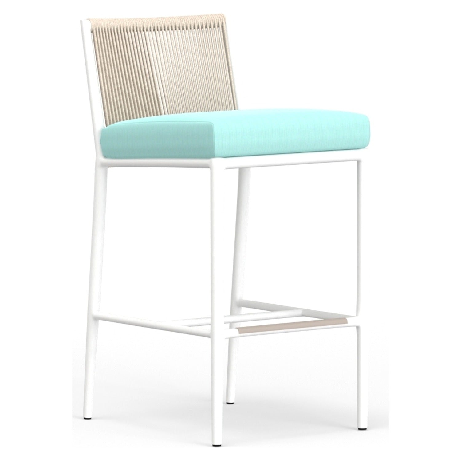 Sunset West Sabbia Dupione Celeste Outdoor Barstool Set of 2