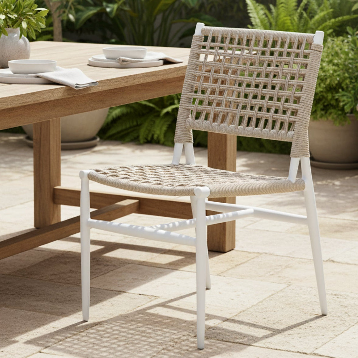 Sunset West Bahia Outdoor Armless Dining Chair Set of 2