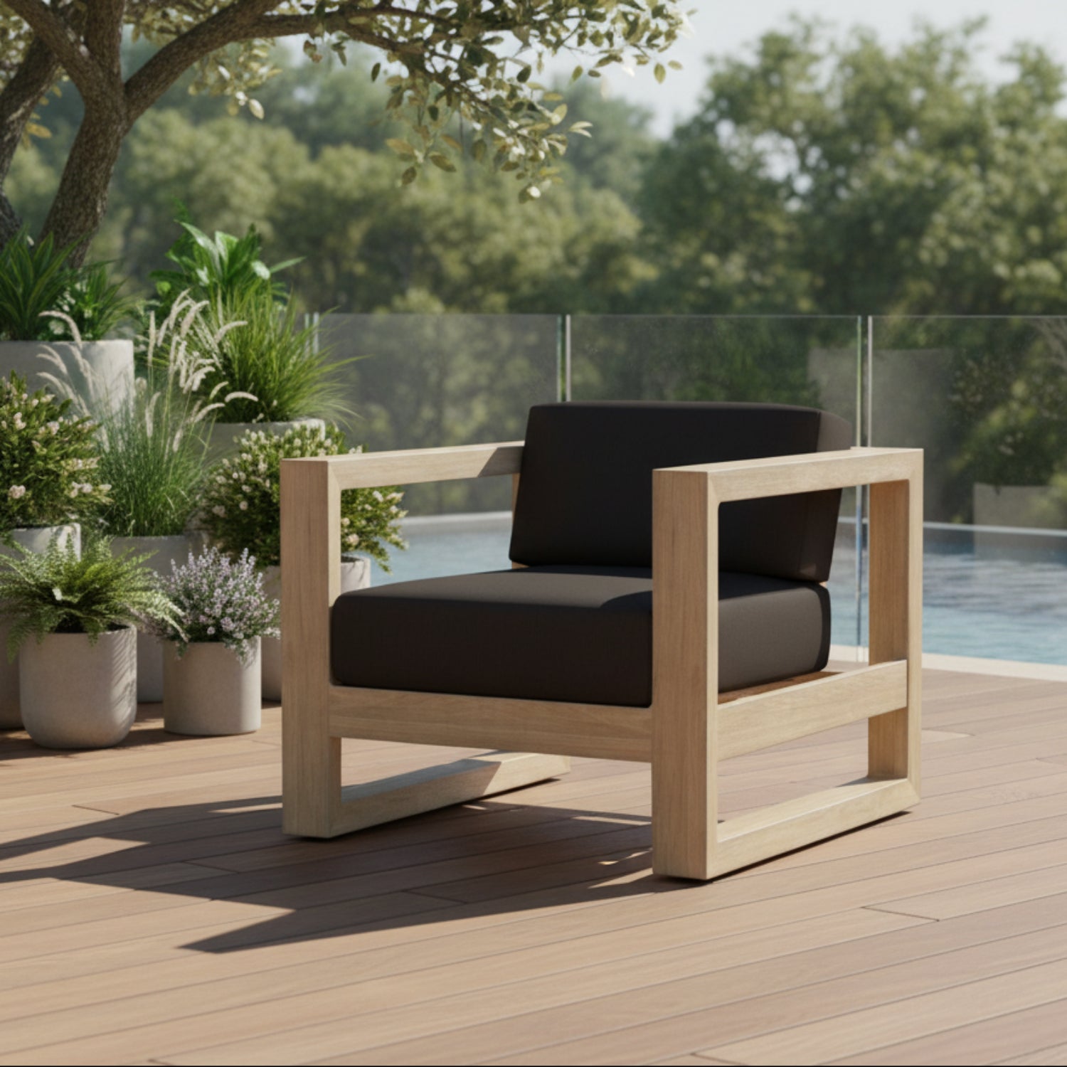 Sunset West Coastal Teak Spectrum CarbonOutdoor Club Chair