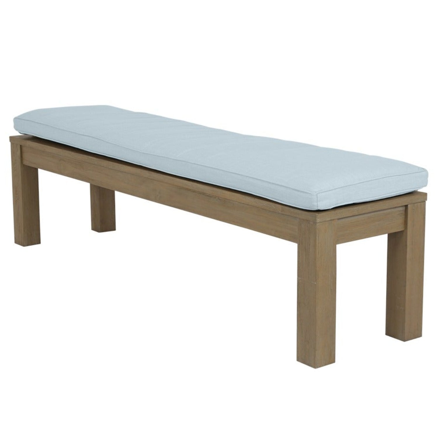 Sunset West Coastal Teak Canvas SkylineOutdoor Dining Bench
