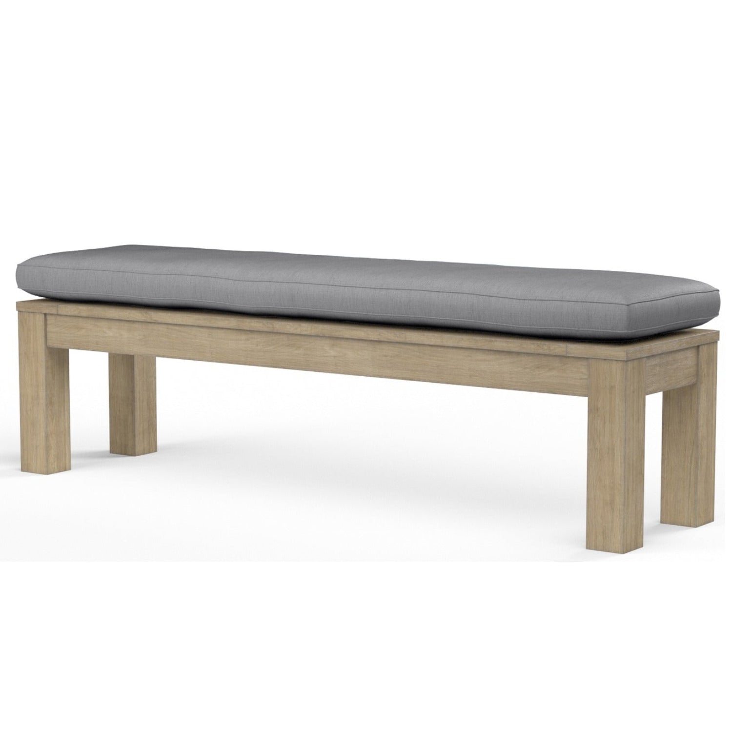 Sunset West Coastal Teak Canvas GraniteOutdoor Dining Bench