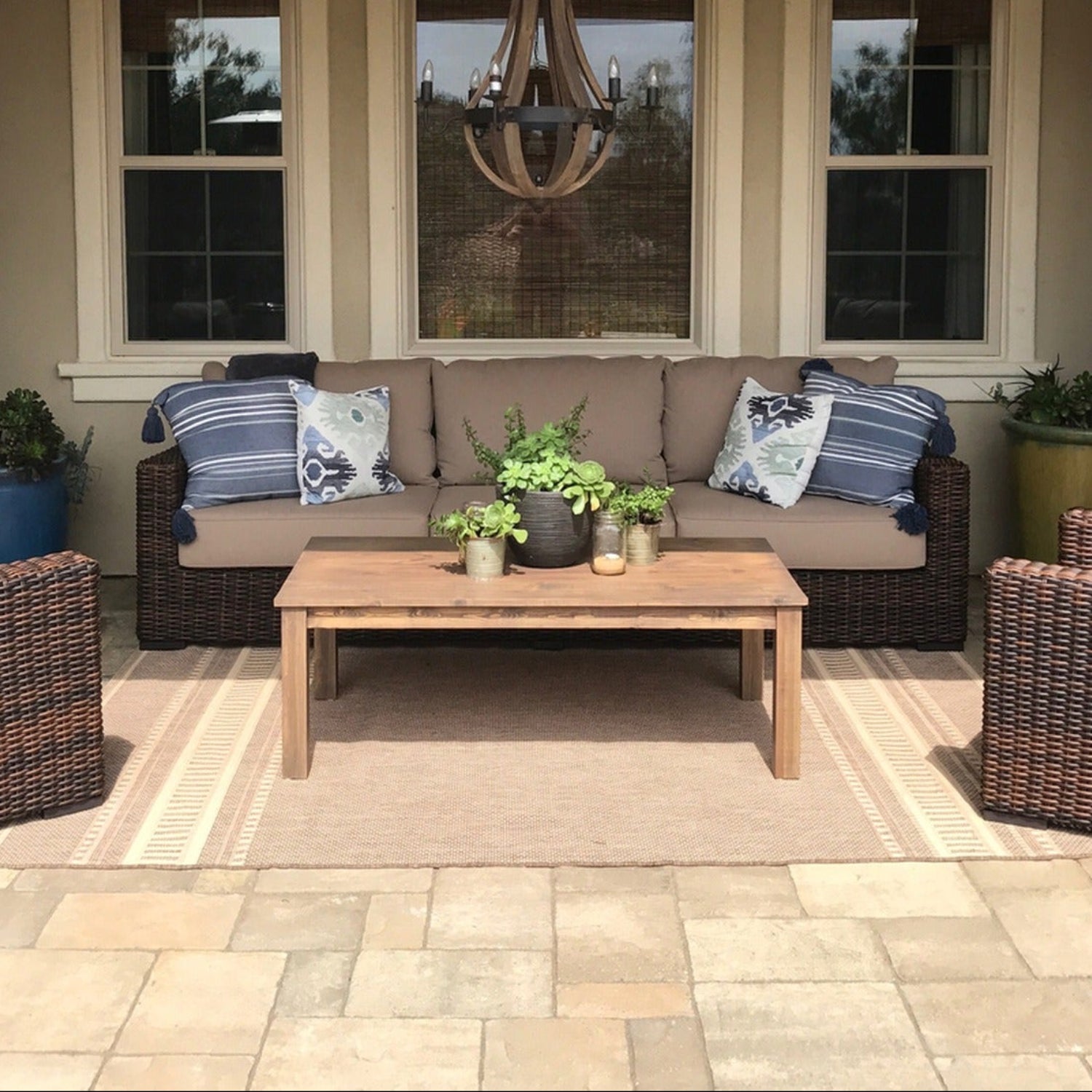 Sunset West Coastal Teak Rectangular Outdoor Coffee Table