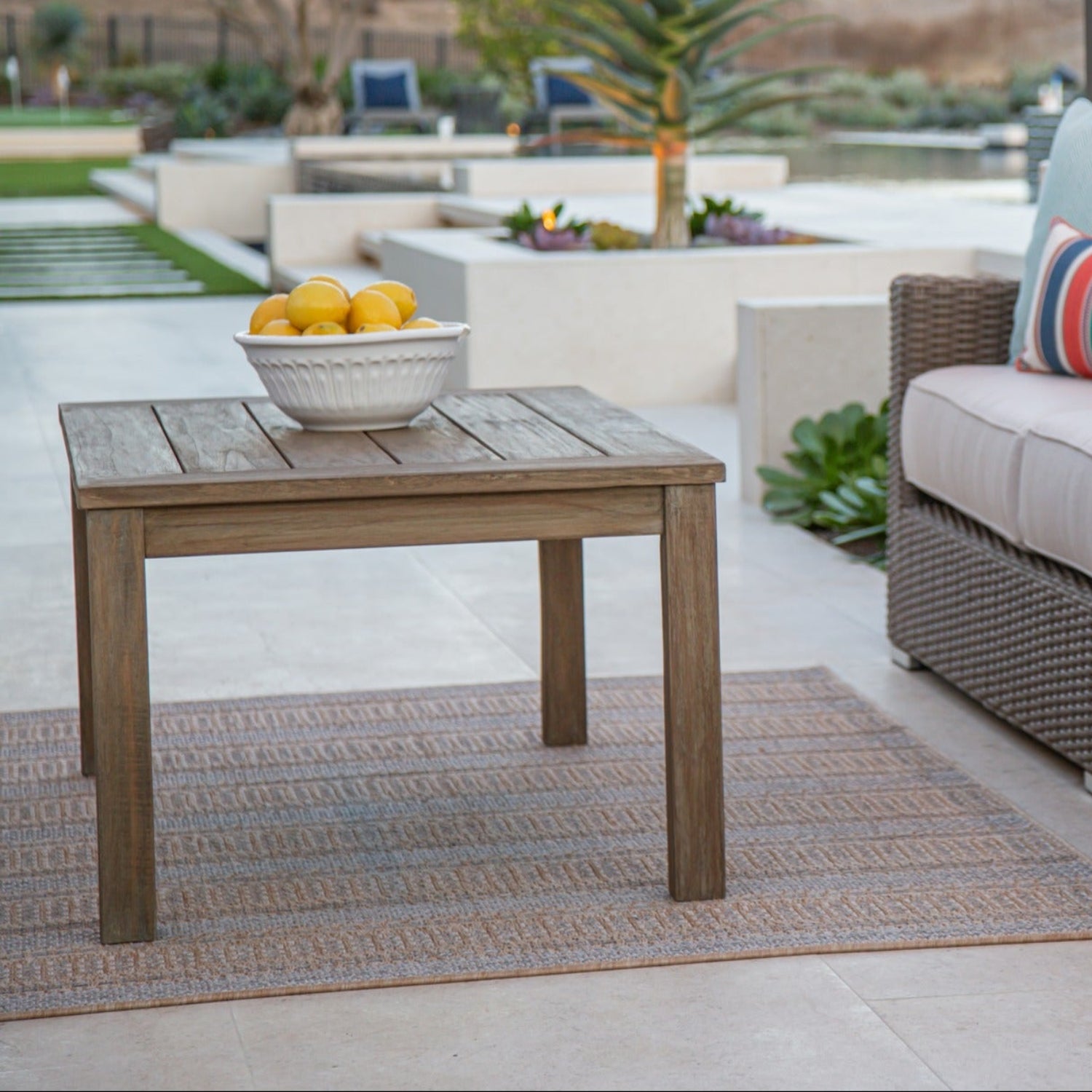 Sunset West Coastal Teak Rectangular Outdoor Coffee Table