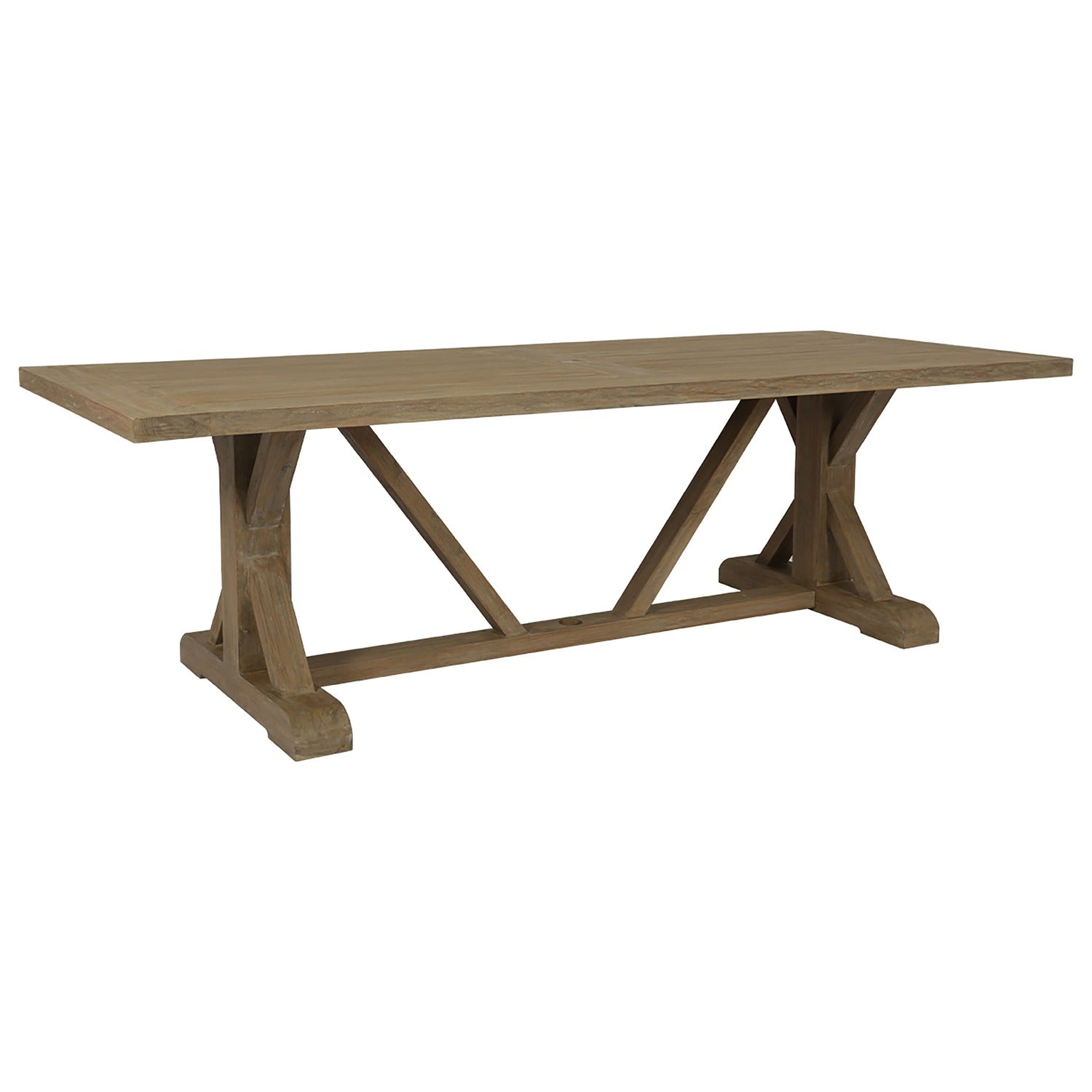 Sunset West Coastal Teak 94in Trestle Outdoor Dining Table
