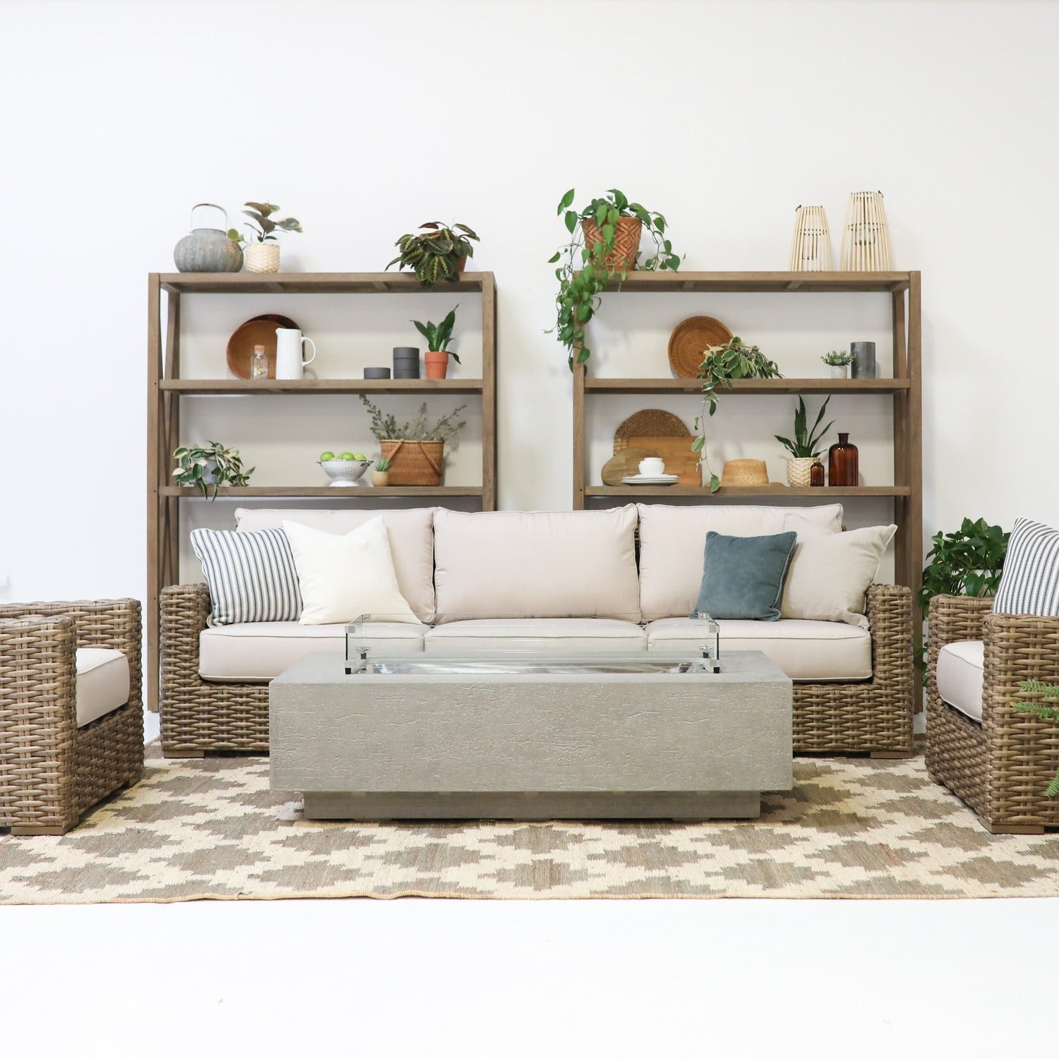 Sunset West Coastal Teak Outdoor X Bookcase