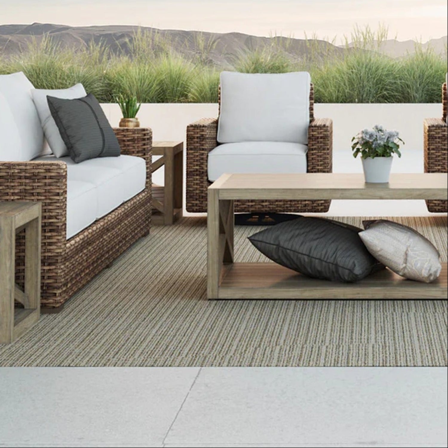 Sunset West Coastal Teak X Outdoor Coffee Table