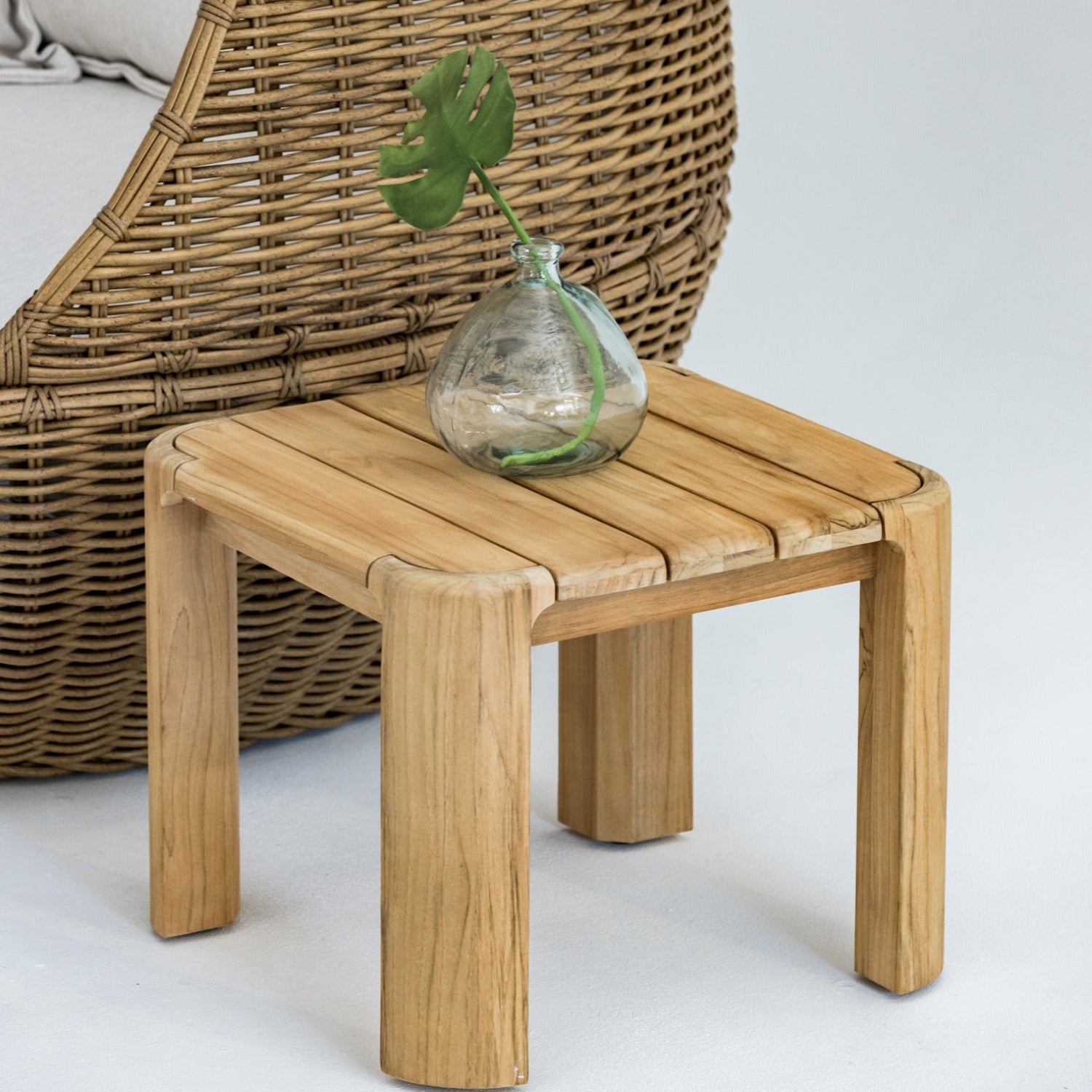 Sunset West Natural Teak Outdoor End Table