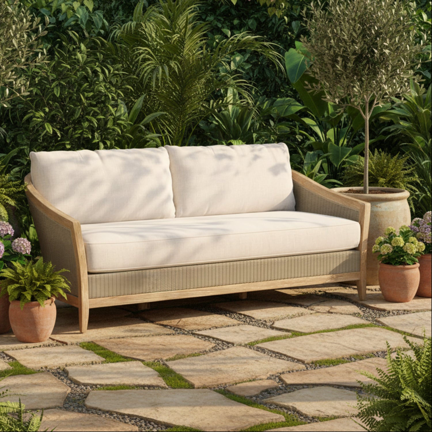 Sunset West Cambria Canvas w/Self Welt Outdoor Sofa