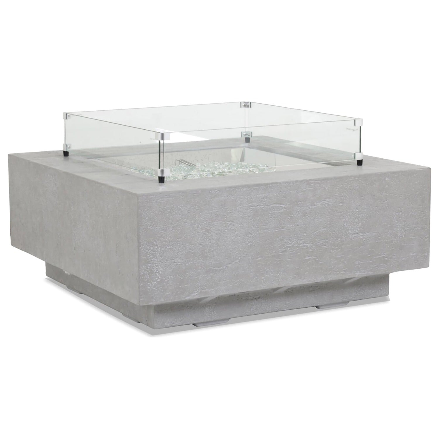 Sunset West Gravelstone Square Fire Outdoor Table w/Glass Surround