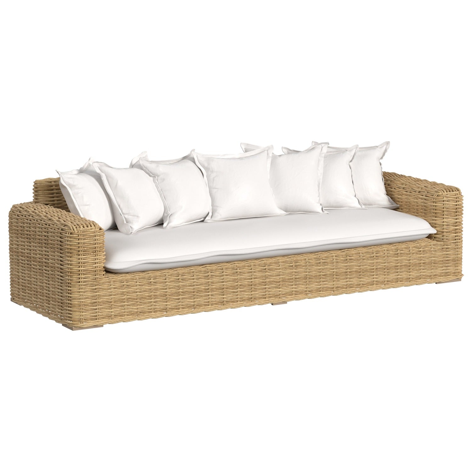 Sunset West Playa Soothe Pearl w/Flange Welt Outdoor Sofa