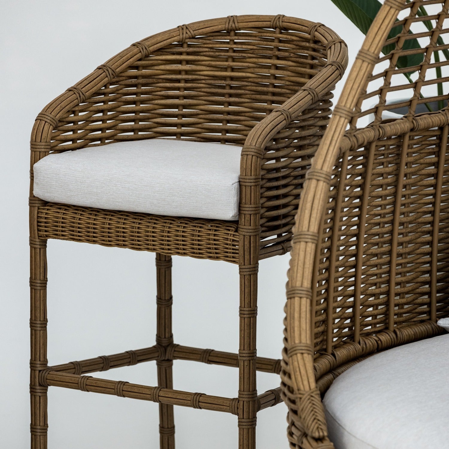Sunset West Playa Soothe Pearl w/Flange Welt Outdoor Counter Stool Set of 2