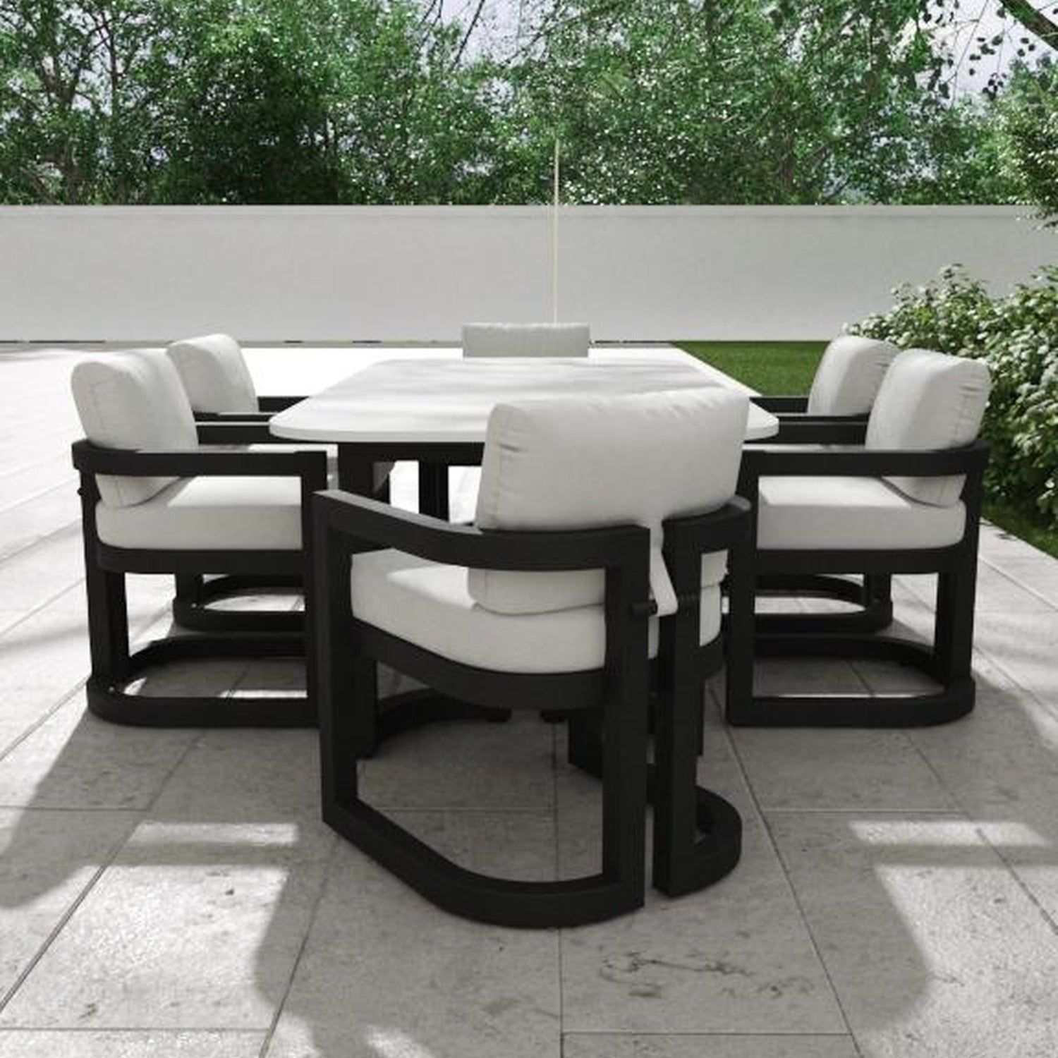 Sunset West Malibu in Cast Silver Outdoor Dining Chair Set of 2