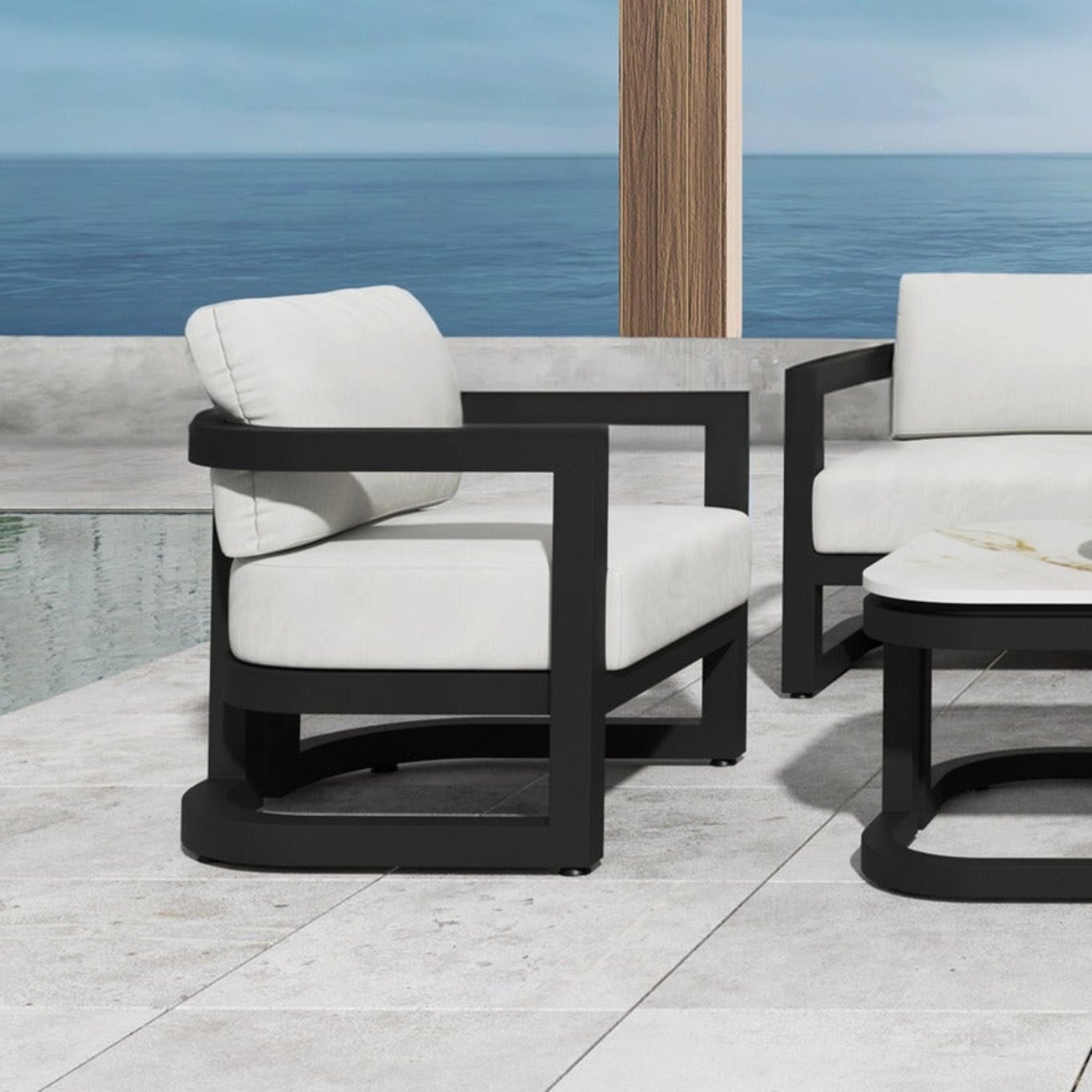 Sunset West Malibu Cast Silver Outdoor Club Chair