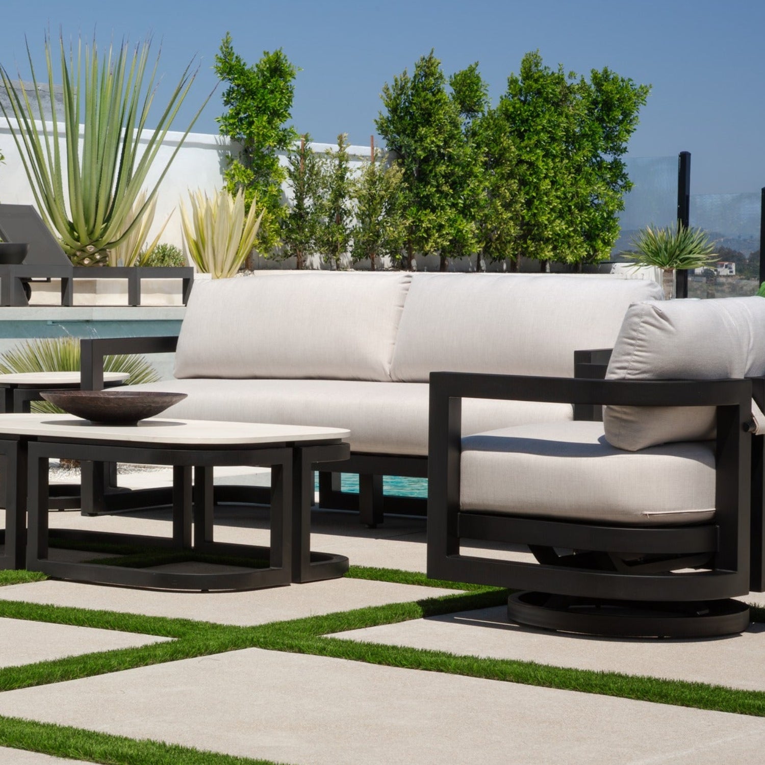 Sunset West Malibu Cast Silver Outdoor Sofa