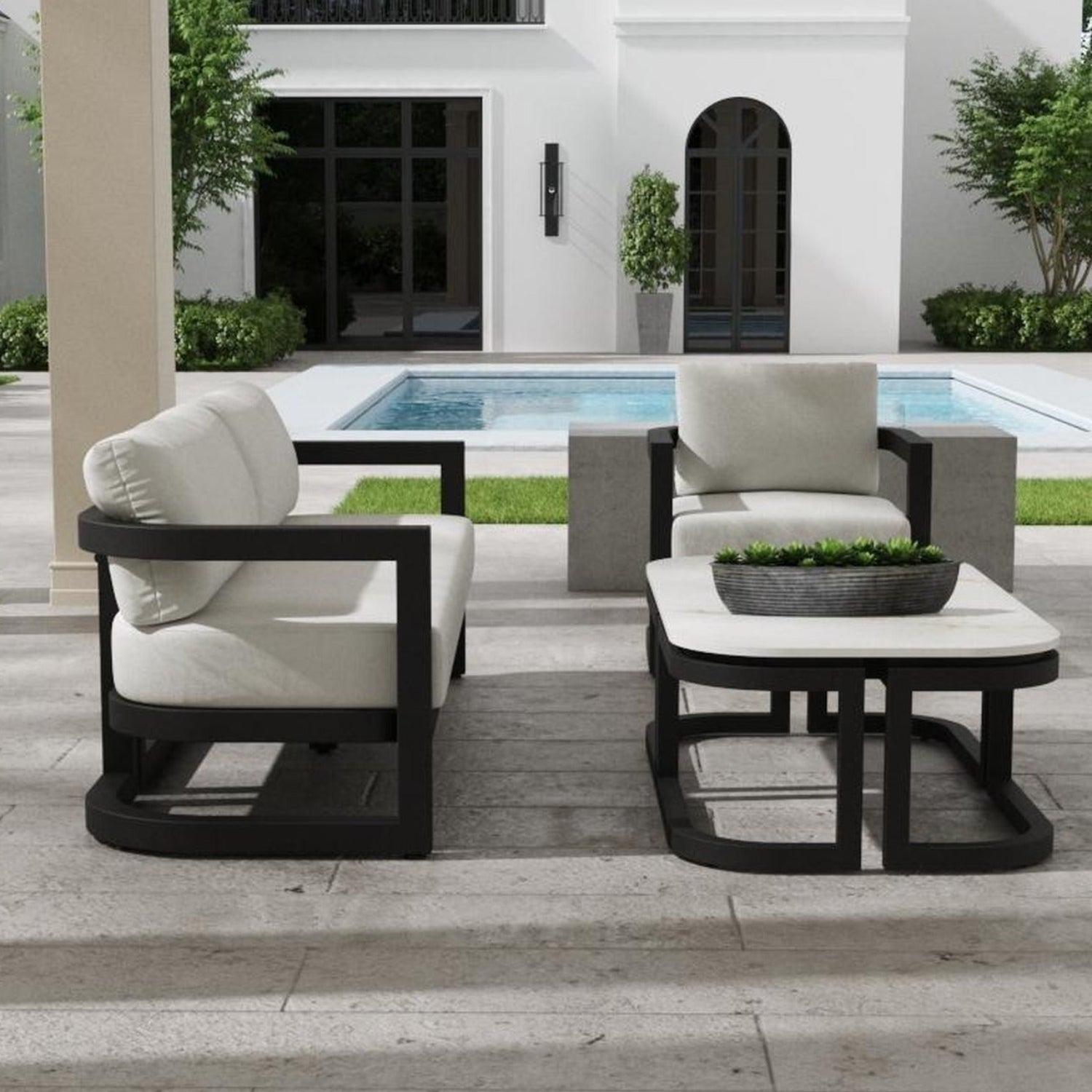 Sunset West Malibu Cast Silver Outdoor Sofa