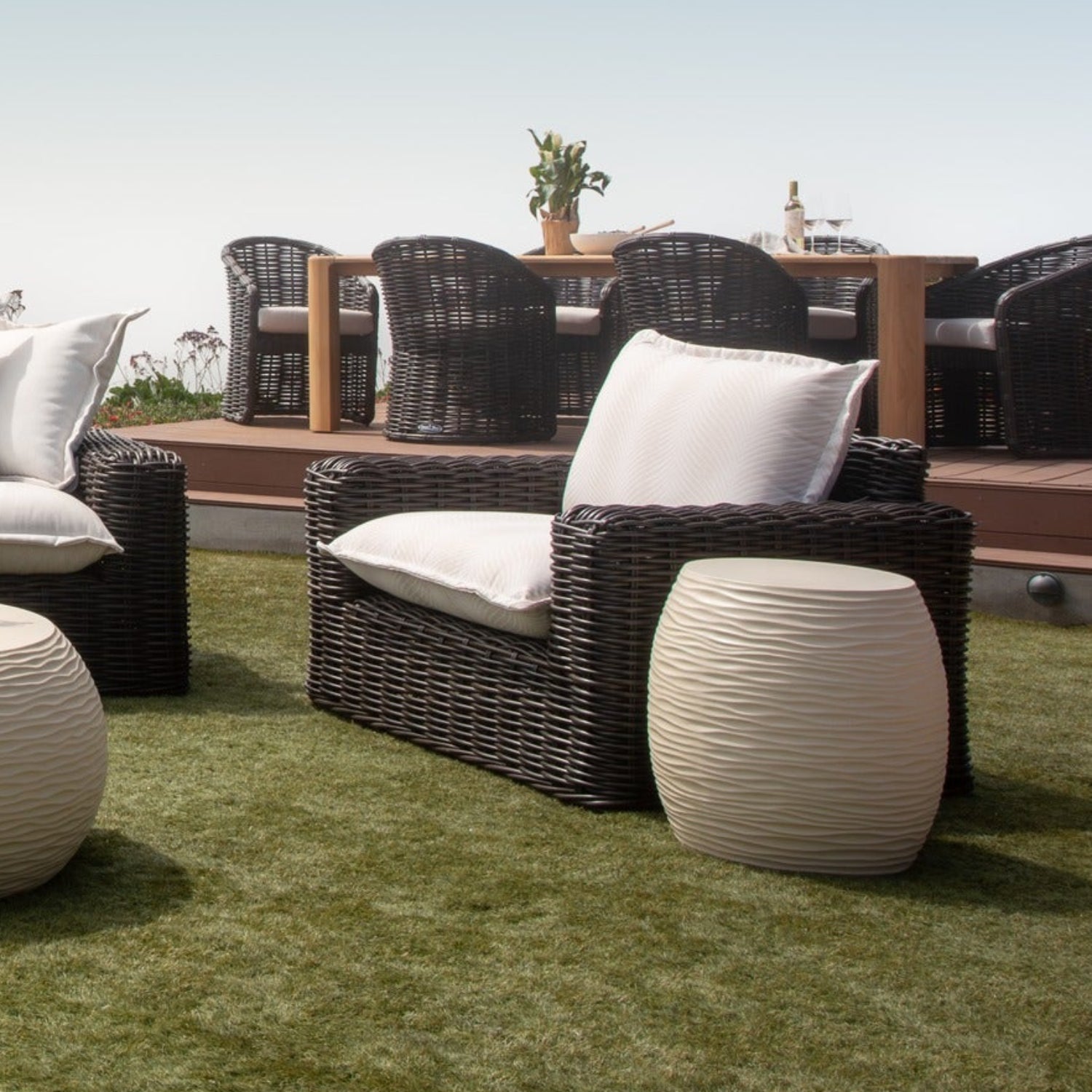 Sunset West Cabo Soothe Pearl w/Flange Welt Outdoor Oversized Club Chair