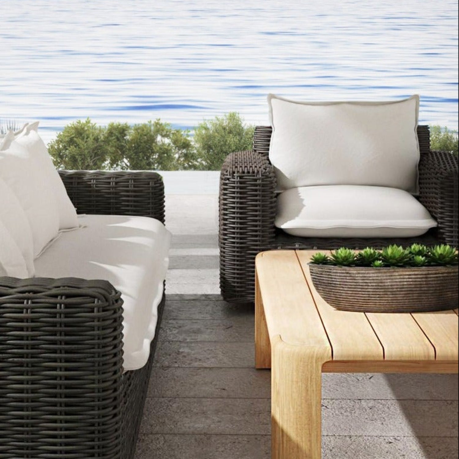 Sunset West Cabo Soothe Pearl w/Flange Welt Outdoor Oversized Swivel Club Chair