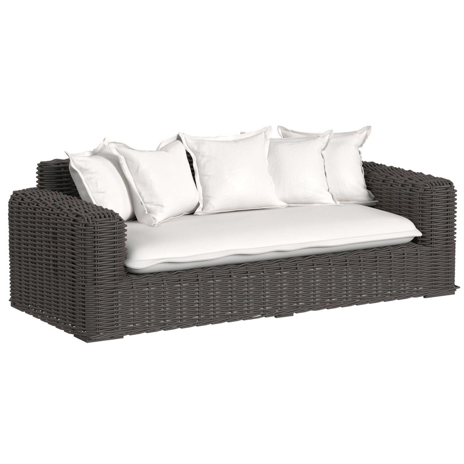 Sunset West Cabo Soothe Pearl w/Flange Welt Outdoor Loveseat