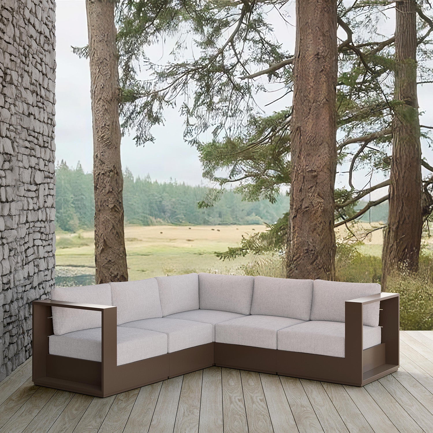 Azzurro Living Sydney Outdoor Modular Sectional Sofa Paynes Gray