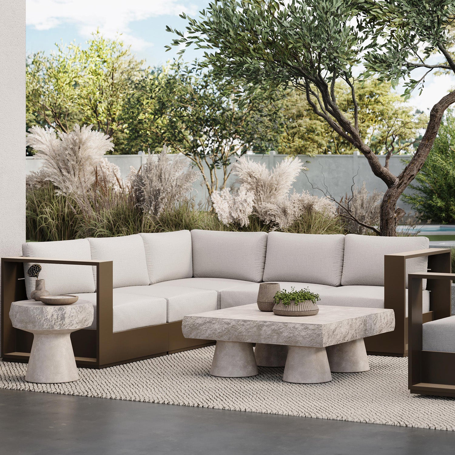 Azzurro Living Sydney Outdoor Modular Sectional Sofa Paynes Gray