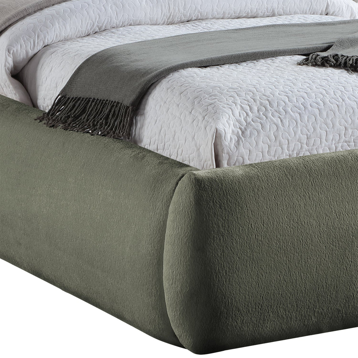 Sandro Green Chenille Fabric Upholstered Bed