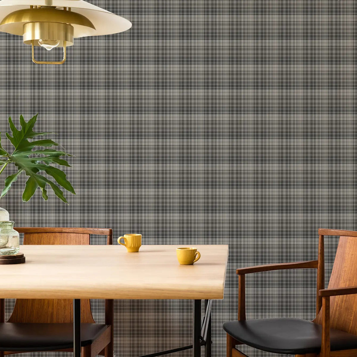 Mitchell Black Sawyer Check Wallpaper