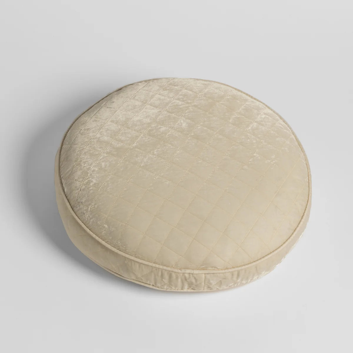 Bella Notte Silk Velvet Quilted Round Throw Pillow