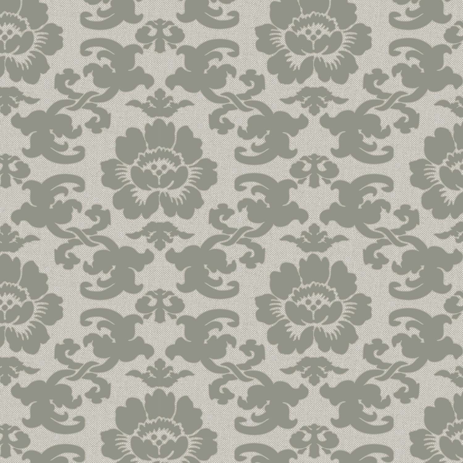 Mitchell Black Silken Poppy Wallpaper