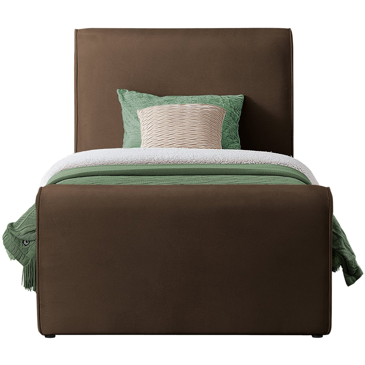 Sloan Brown Velvet Upholstered Bed