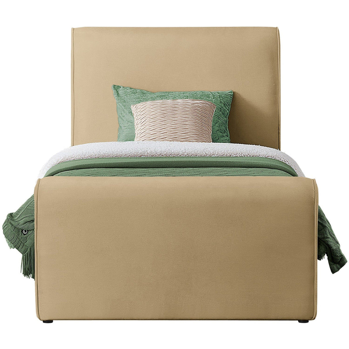 Sloan Camel Velvet Upholstered Bed