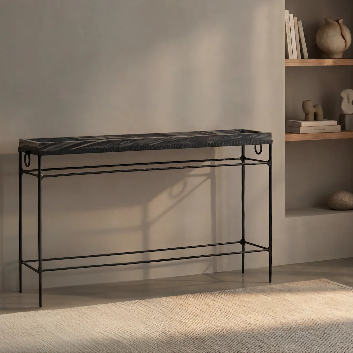 MENO HOME x Co. House Designs Smithfield Black Powder Coated Console Table