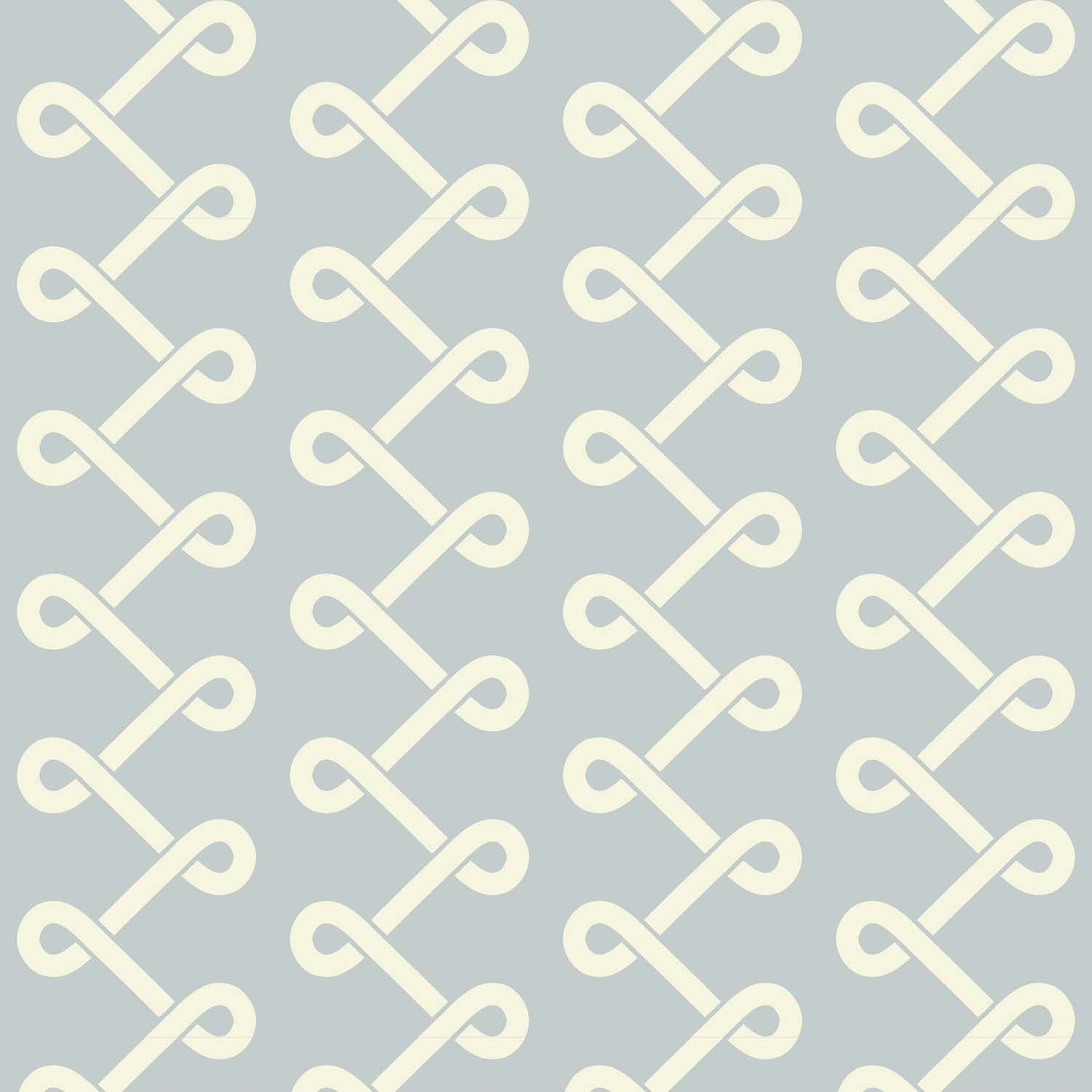 Soft Knot designer wallpaper in Pale Mineral Blue styled in a cheerful nursery