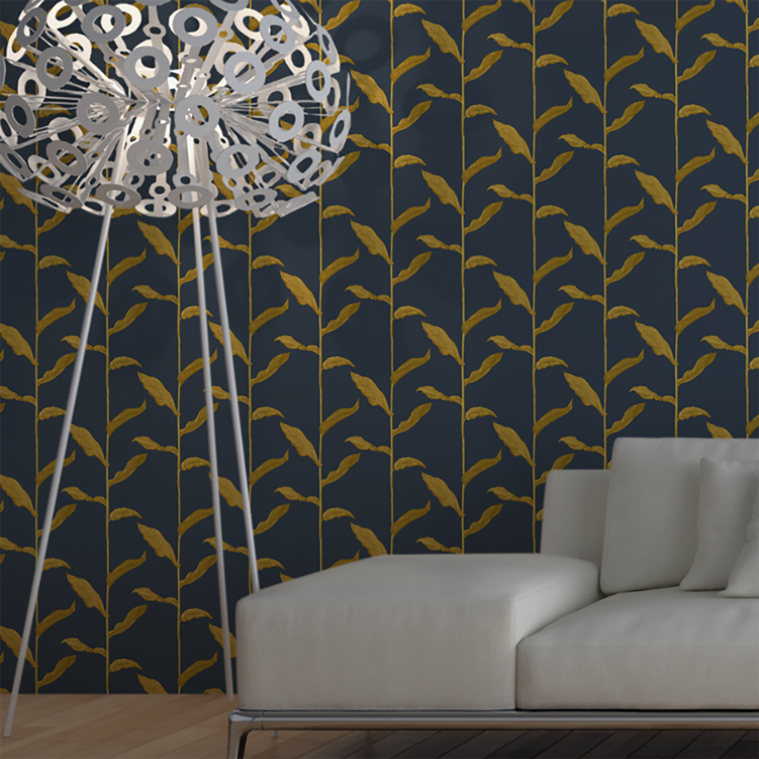 Mitchell Black Stalks Wallpaper