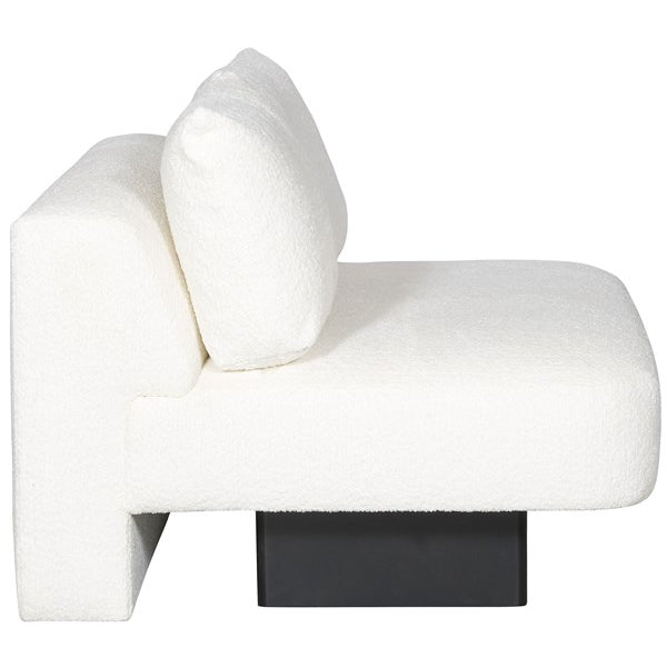 Vanguard Furniture Lola Itilia Ivory/Film Noir Armless Loveseat