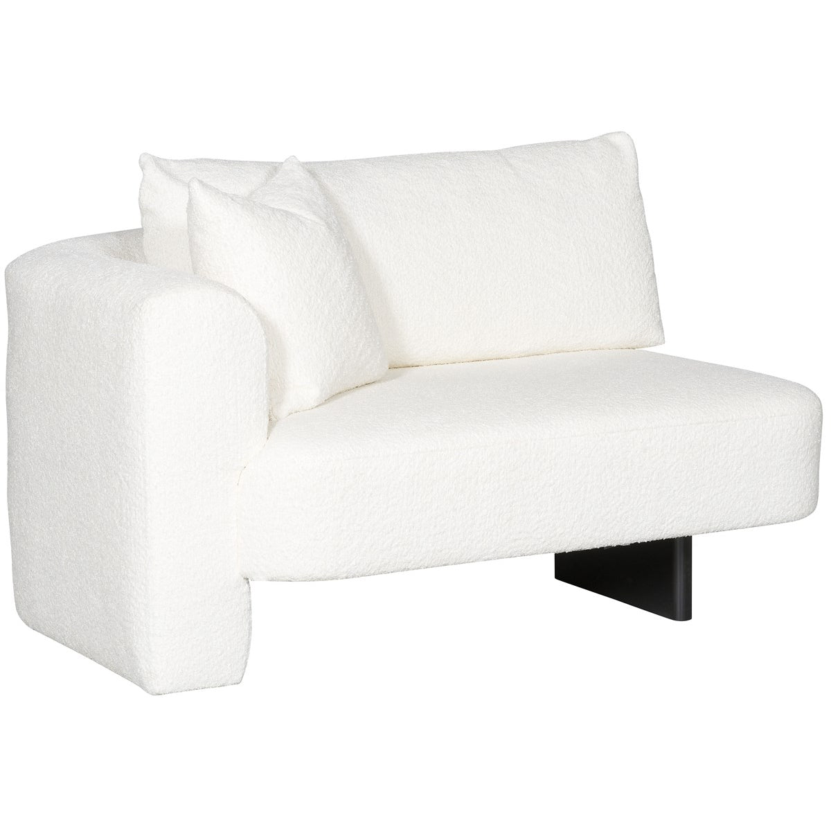 Vanguard Furniture Lola Itilia Ivory/Film Noir Left Arm Loveseat
