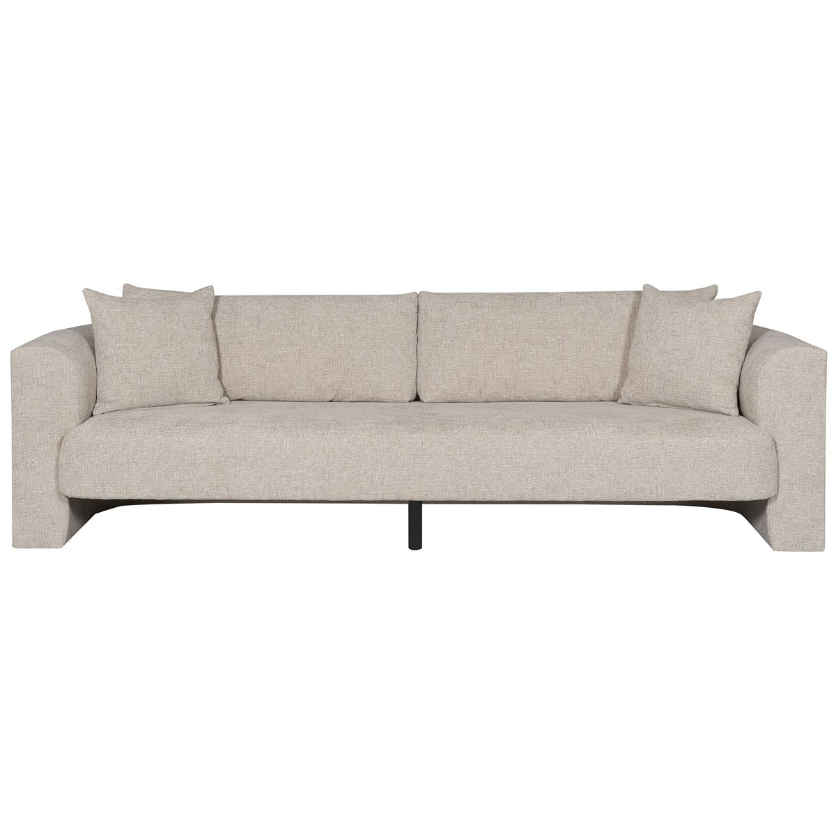 Vanguard Furniture Lola Jasper Pebble/Film Noir Bench Seat Sofa