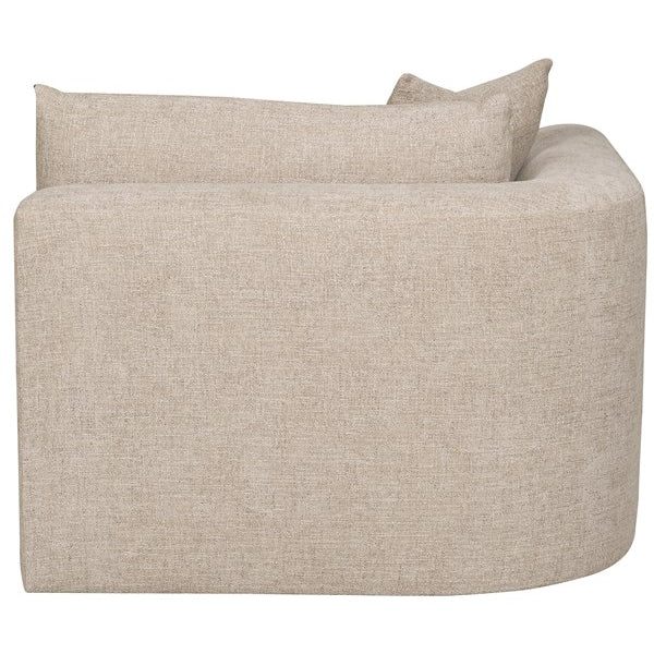 Vanguard Furniture Lola Jasper Pebble/Film Noir Left Arm Chaise