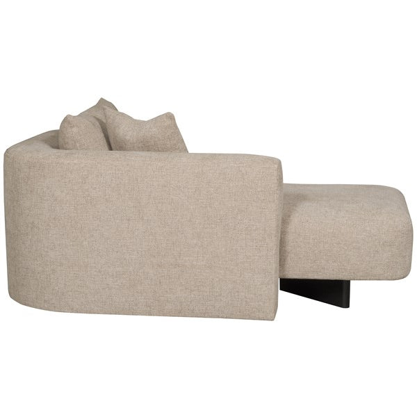 Vanguard Furniture Lola Jasper Pebble/Film Noir Left Arm Chaise