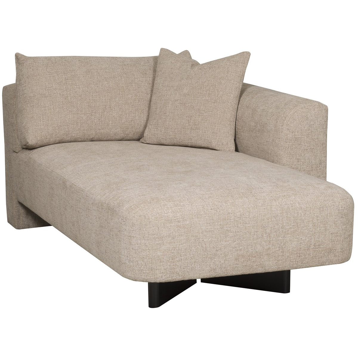 Vanguard Furniture Lola Jasper Pebble/Film Noir Right Arm Chaise