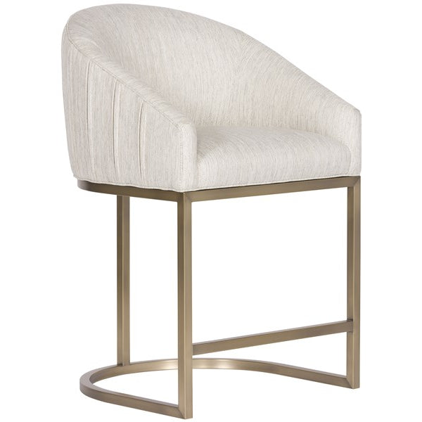 Vanguard Furniture MIY Dining Index Porcelain with Satin Brass Metal Barrel Base Performance Ryder Counter Stool