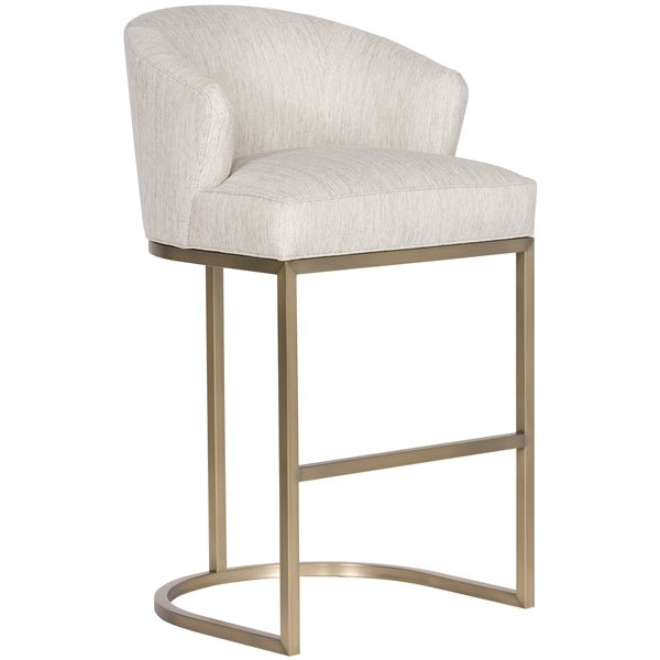 Vanguard Furniture MIY Dining Index Porcelain with Satin Brass Metal Barrel Base Performance Charley Barstool
