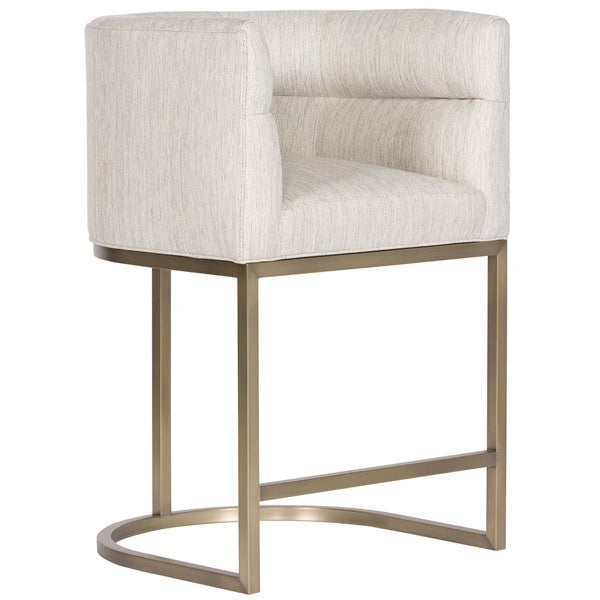 Vanguard Furniture MIY Dining Index Porcelain with Satin Brass Metal Barrel Base Performance Emmett Counter Stool
