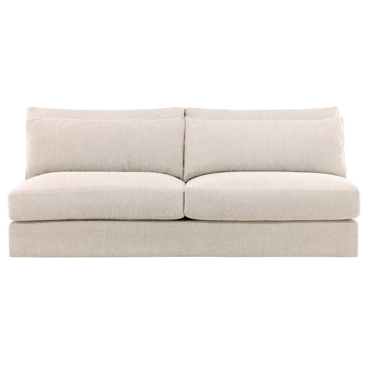 Vanguard Furniture Leone Topper Oatmeal Fabric Armless Two Seat Sofa