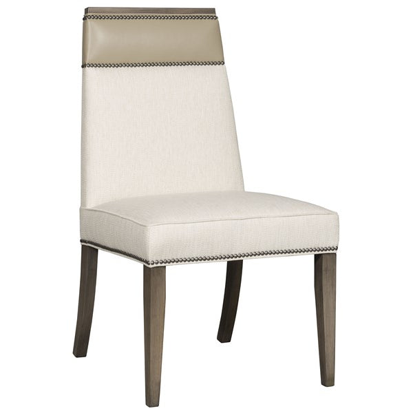 Vanguard Furniture Phelps Side Chair Kidders Porcelain/Remmy Beige/#9 Black Silver Nail/Greythorn Dining