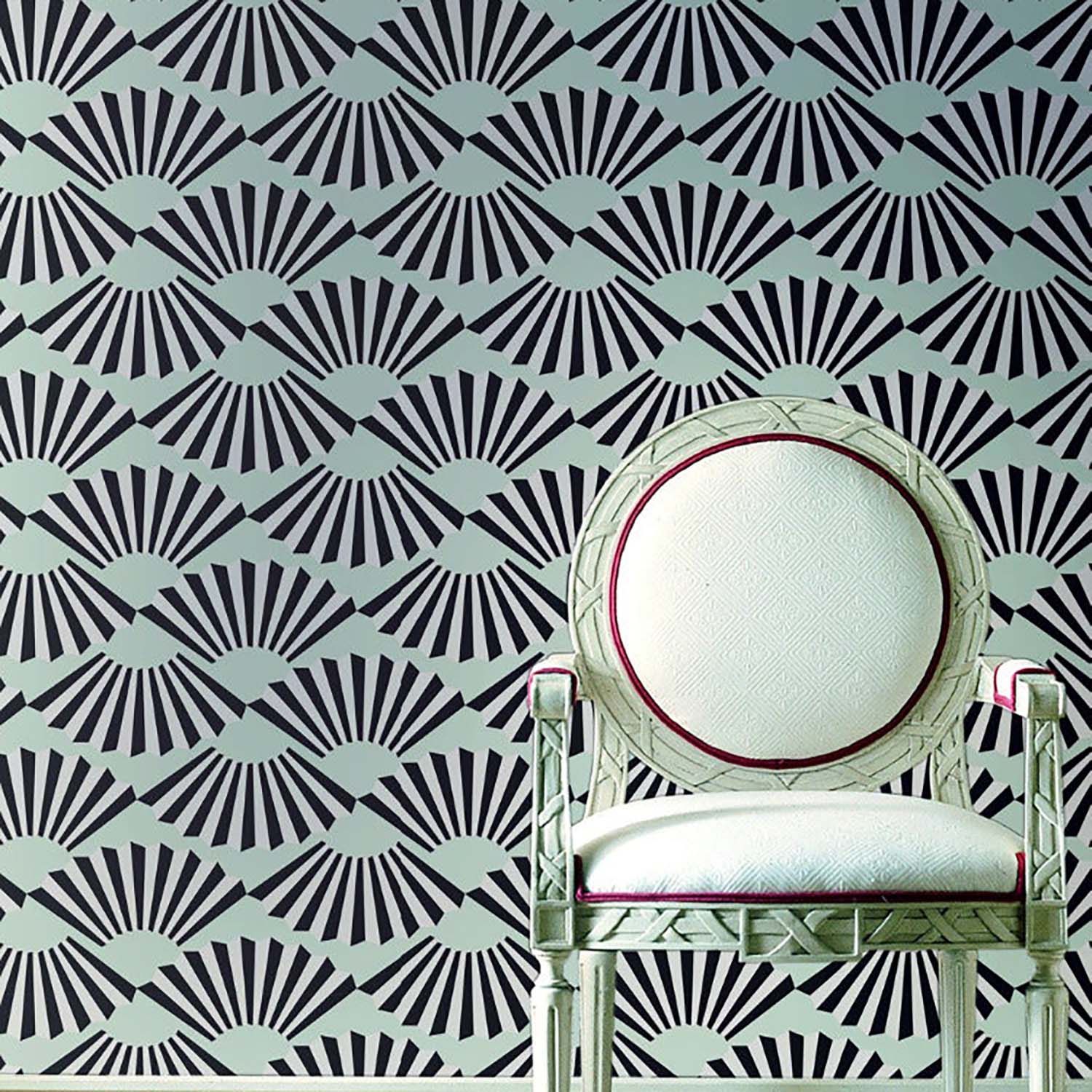 Mitchell Black Fanning Out Wallpaper