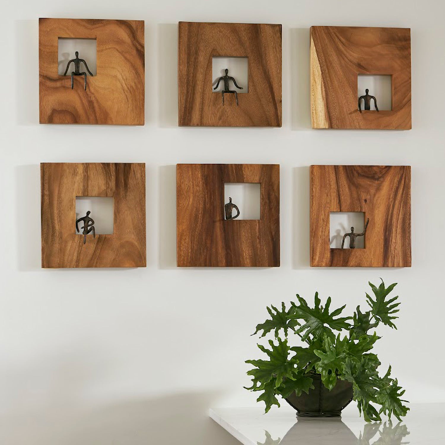 Phillips Collection Atlas Leaning Figure Square Wall Décor